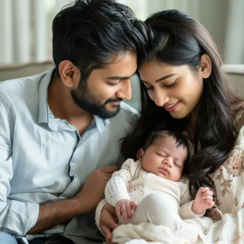Parents holding their baby